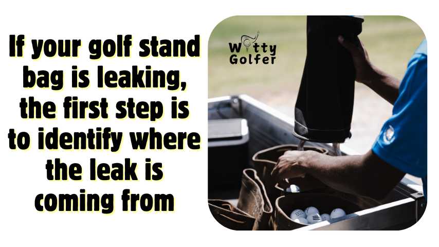 What should I do if my golf stand bag is leaking